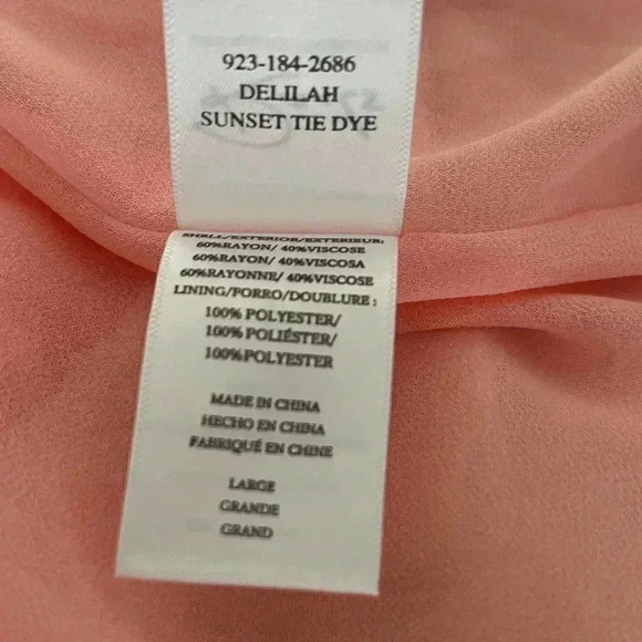 RAILS Delilah Tie-dye Long Tiered Dress Sunset Tie Dye size Large - Picture 5 of 9